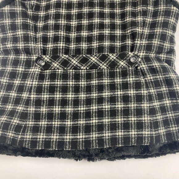 Woolrich Vest Women's Size Medium Wool Blend Faux Fur Plaid - Picture 7 of 14